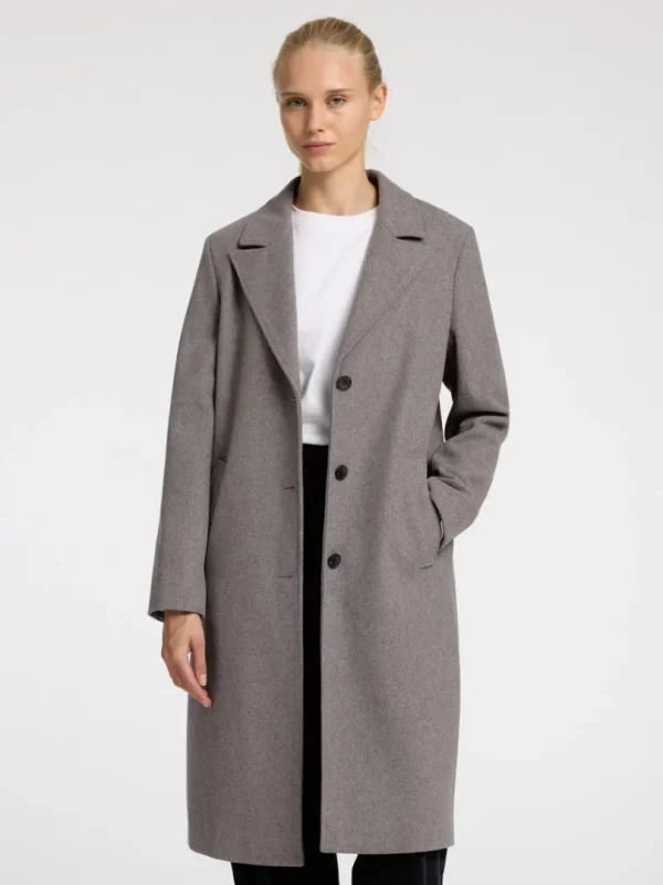 Overtøj>SELECTED ENKELTRADET FRAKKE Grey