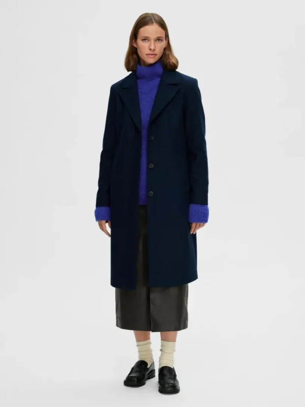 Overtøj>SELECTED ENKELTRADET FRAKKE Blue