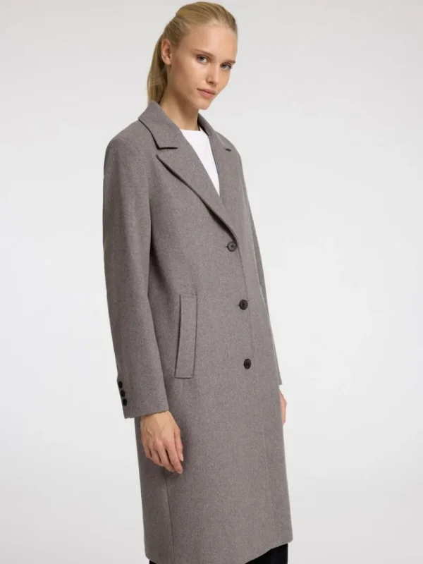 Overtøj>SELECTED ENKELTRADET FRAKKE Grey