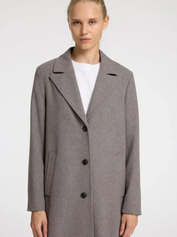 Overtøj>SELECTED ENKELTRADET FRAKKE Grey