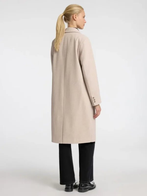 Overtøj>SELECTED ENKELTRADET FRAKKE Beige