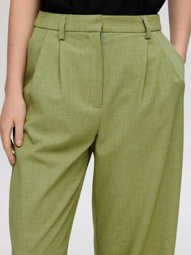 extra_wide_leg_habitbukse_3.webp Bukser>SELECTED EXTRA WIDE LEG HABITBUKSER Green