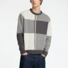 Strik>SELECTED FARVEBLOK SWEATER MED RUND HALS Grey
