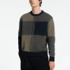 Strik>SELECTED FARVEBLOK SWEATER MED RUND HALS Blue