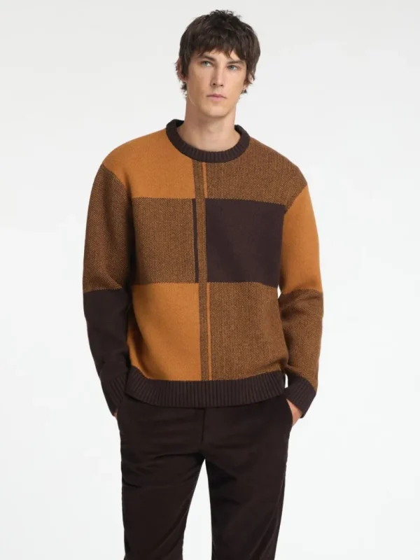 Strik>SELECTED FARVEBLOK SWEATER MED RUND HALS Coloured