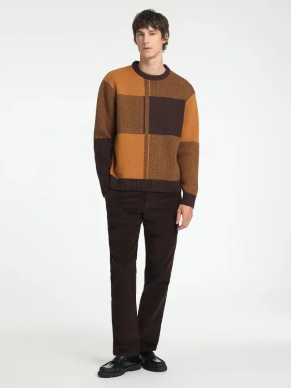Strik>SELECTED FARVEBLOK SWEATER MED RUND HALS Coloured