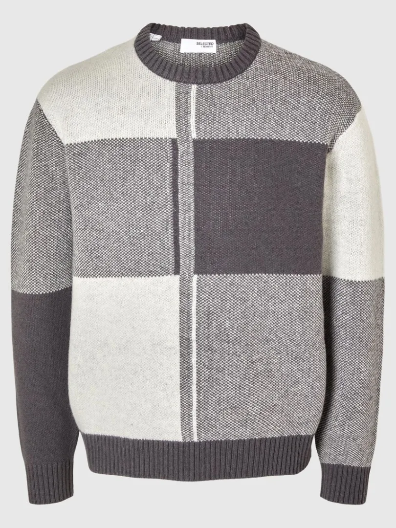 farveblok_sweater_med_run_4-1.webp Strik>SELECTED FARVEBLOK SWEATER MED RUND HALS Grey