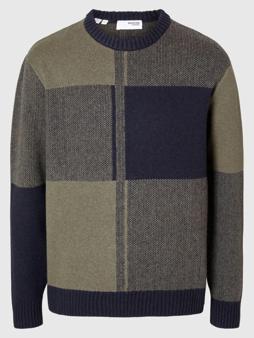 farveblok_sweater_med_run_4.webp Strik>SELECTED FARVEBLOK SWEATER MED RUND HALS Blue