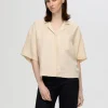 Skjorter>SELECTED FIRKANTET KORTÆRMET SKJORTE Beige