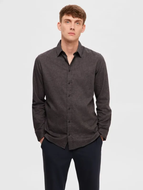 Skjorter>SELECTED FLANNEL OVERSHIRT Grey