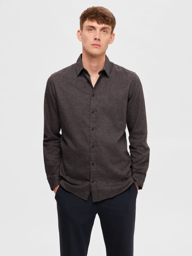 flannel_overshirt_0-12.webp Skjorter>SELECTED FLANNEL OVERSHIRT Grey