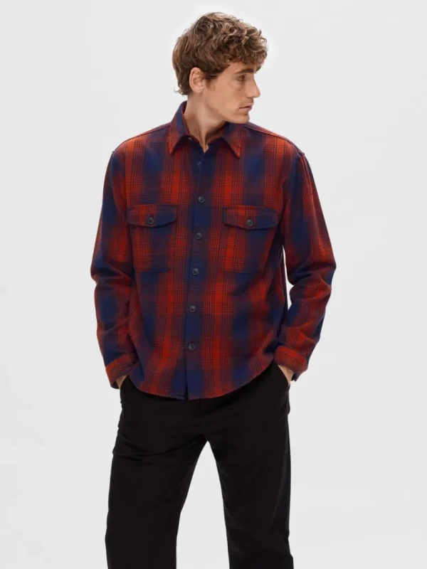 Overtøj | Skjorter>SELECTED FLANNEL OVERSHIRT Coloured