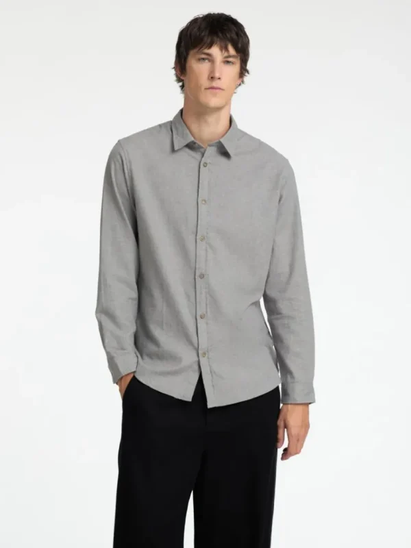 Skjorter>SELECTED FLANNEL OVERSHIRT Grey