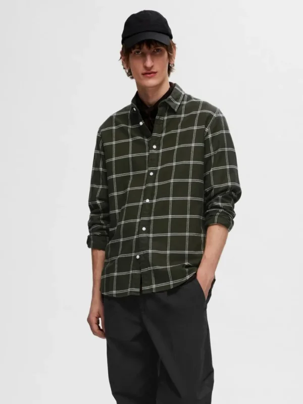 Skjorter>SELECTED FLANNEL OVERSHIRT Green