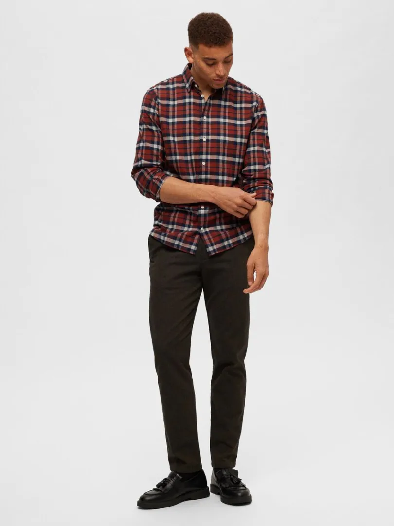 flannel_overshirt_1-11.webp Skjorter>SELECTED FLANNEL OVERSHIRT Orange