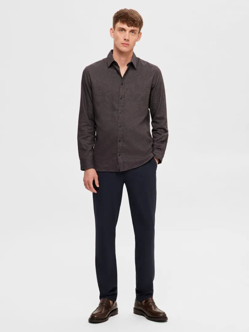flannel_overshirt_1-12.webp Skjorter>SELECTED FLANNEL OVERSHIRT Grey