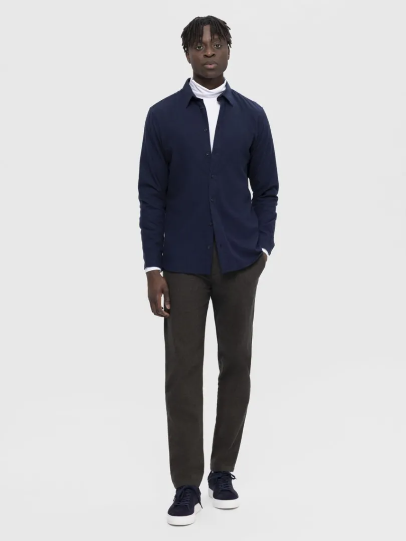 flannel_overshirt_1-2.webp Skjorter>SELECTED FLANNEL OVERSHIRT Blue