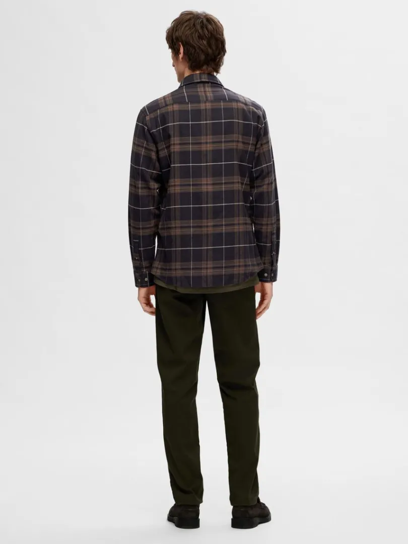 flannel_overshirt_1.webp Skjorter>SELECTED FLANNEL OVERSHIRT Brown