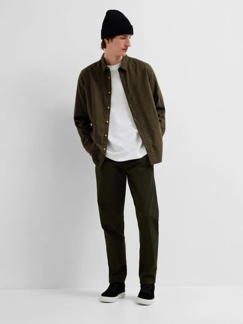 flannel_overshirt_2-1.webp Skjorter>SELECTED FLANNEL OVERSHIRT Green