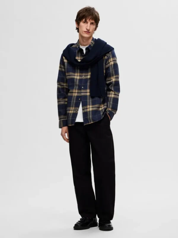 Skjorter>SELECTED FLANNEL OVERSHIRT Blue