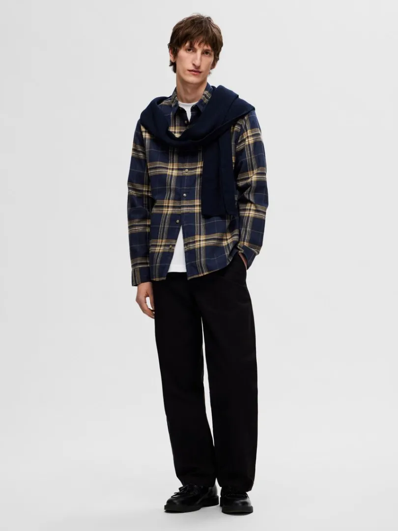 flannel_overshirt_2-6.webp Skjorter>SELECTED FLANNEL OVERSHIRT Blue