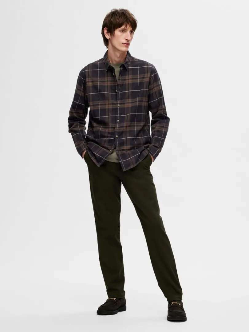 flannel_overshirt_2.webp Skjorter>SELECTED FLANNEL OVERSHIRT Brown