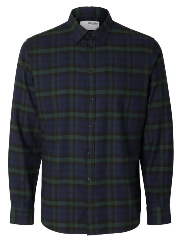 Skjorter>SELECTED FLANNEL OVERSHIRT Blue