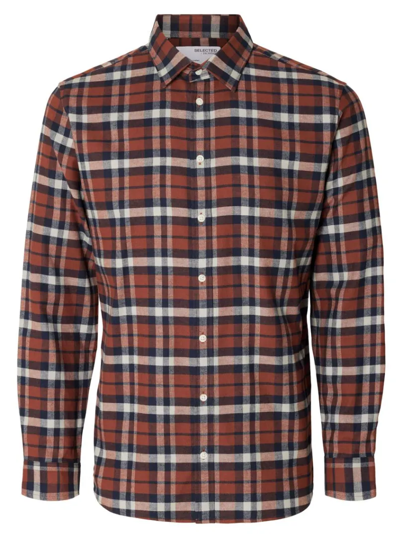 flannel_overshirt_3-11.webp Skjorter>SELECTED FLANNEL OVERSHIRT Orange