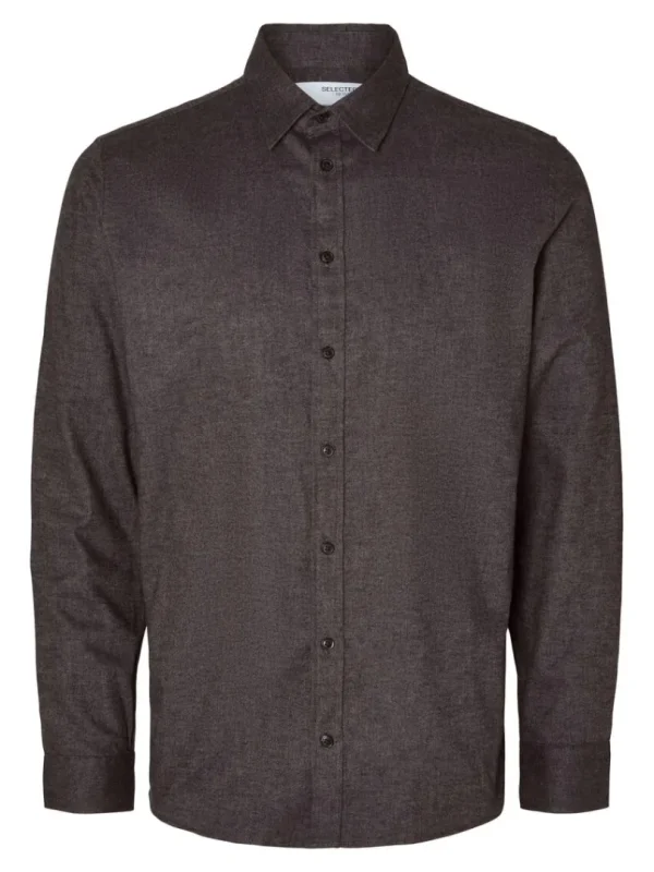 Skjorter>SELECTED FLANNEL OVERSHIRT Grey