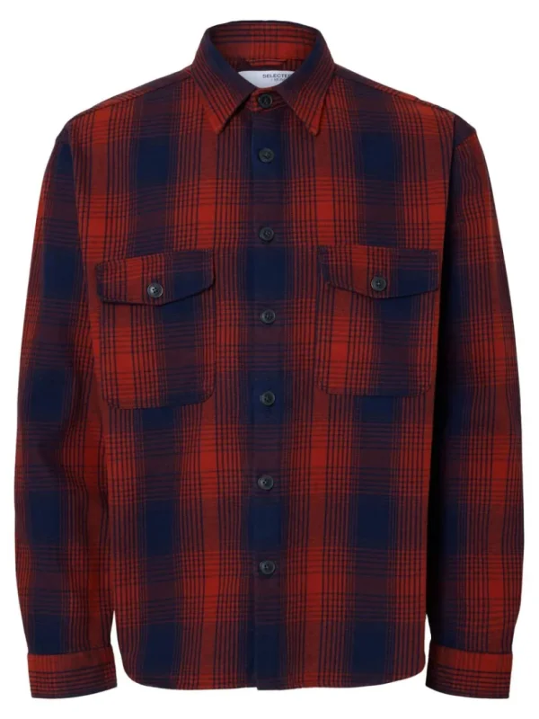 Overtøj | Skjorter>SELECTED FLANNEL OVERSHIRT Coloured