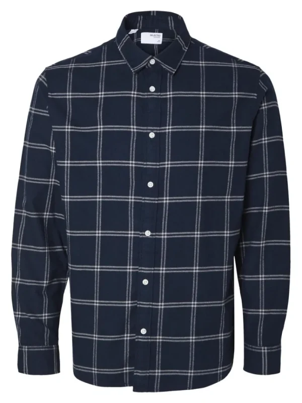 Skjorter>SELECTED FLANNEL OVERSHIRT Blue