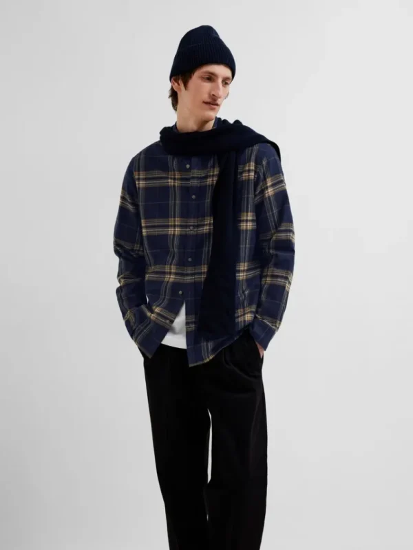 Skjorter>SELECTED FLANNEL OVERSHIRT Blue