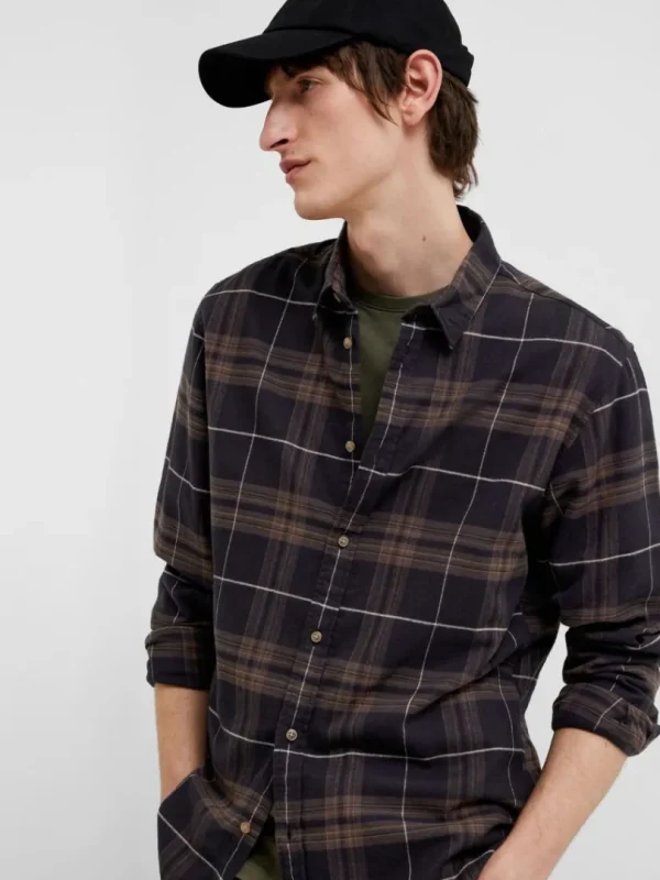 Skjorter>SELECTED FLANNEL OVERSHIRT Brown