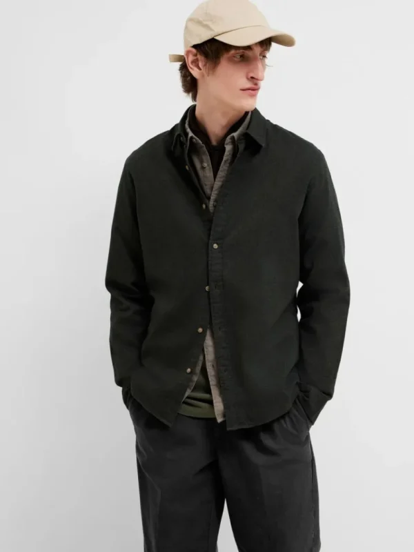 Skjorter>SELECTED FLANNEL OVERSHIRT Brown