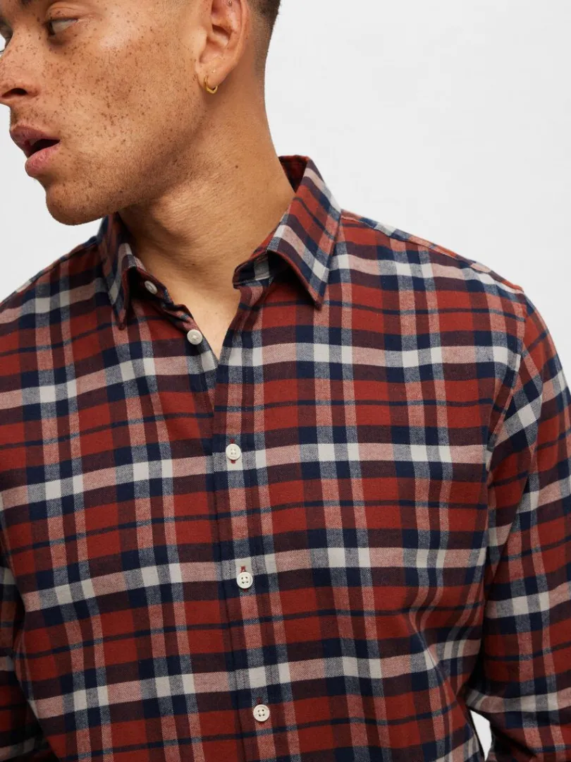 flannel_overshirt_4-11.webp Skjorter>SELECTED FLANNEL OVERSHIRT Orange