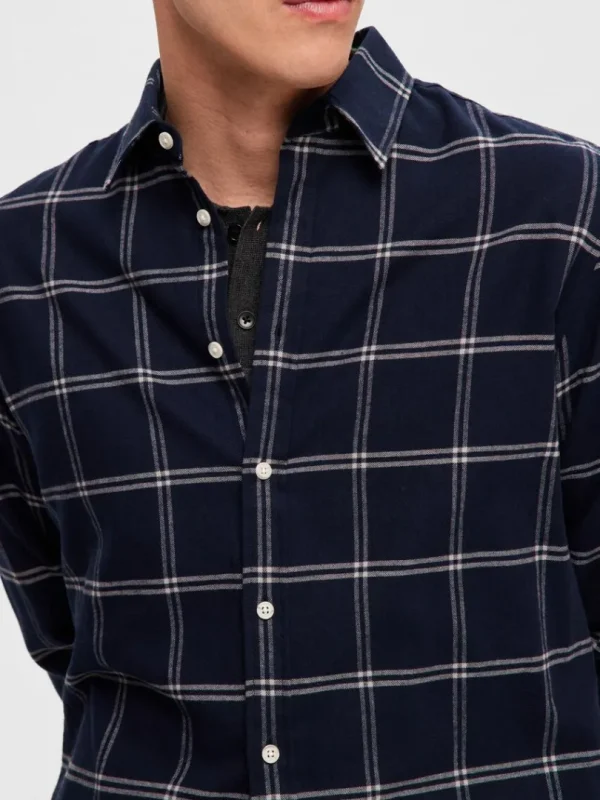 Skjorter>SELECTED FLANNEL OVERSHIRT Blue