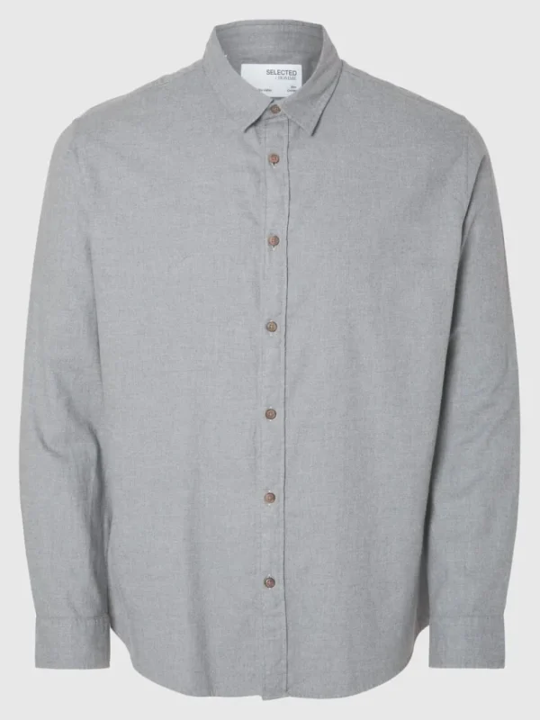 Skjorter>SELECTED FLANNEL OVERSHIRT Grey