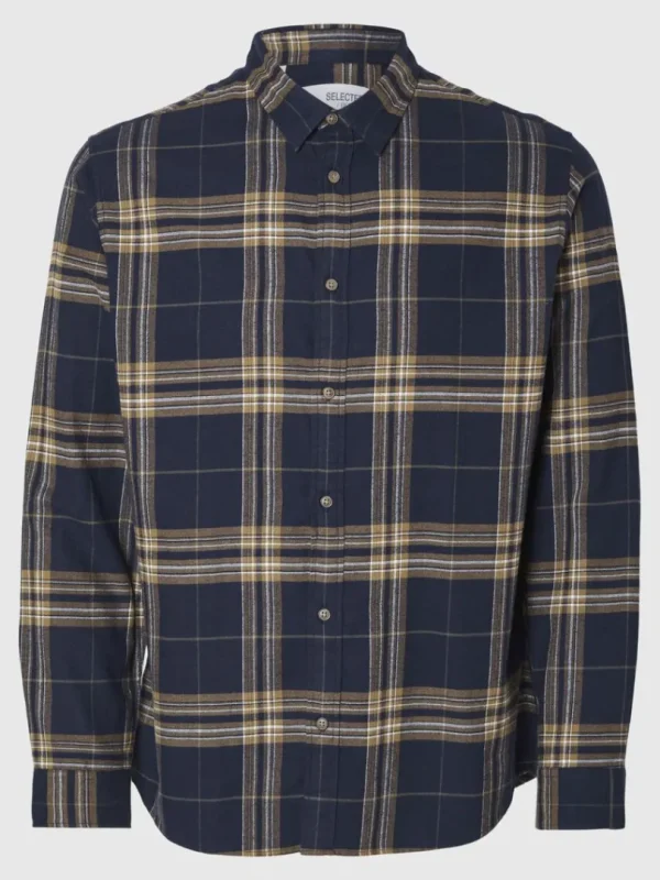Skjorter>SELECTED FLANNEL OVERSHIRT Blue