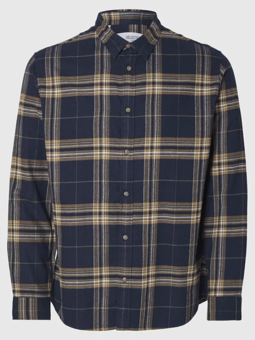 flannel_overshirt_4-6.webp Skjorter>SELECTED FLANNEL OVERSHIRT Blue