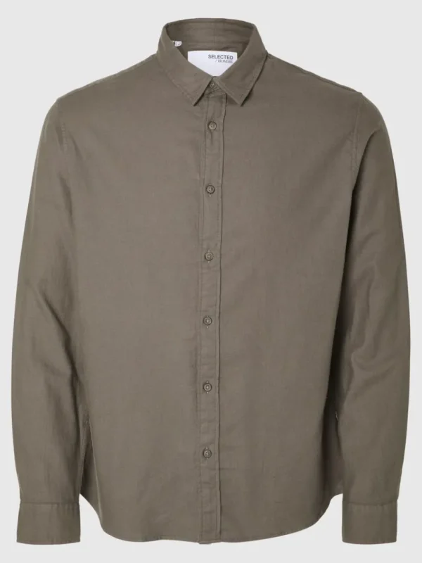 Skjorter>SELECTED FLANNEL OVERSHIRT Brown