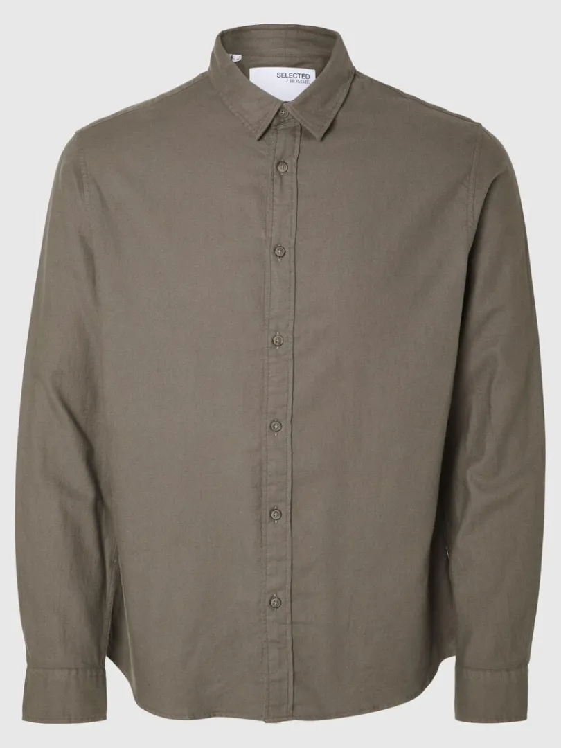 flannel_overshirt_4-7.webp Skjorter>SELECTED FLANNEL OVERSHIRT Brown