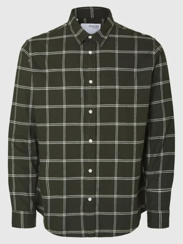 Skjorter>SELECTED FLANNEL OVERSHIRT Green