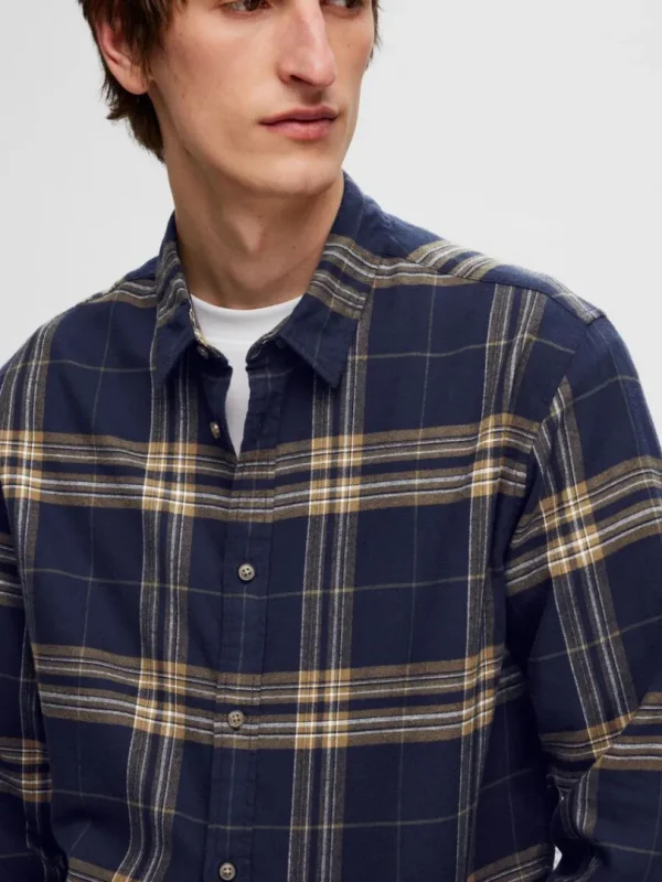 Skjorter>SELECTED FLANNEL OVERSHIRT Blue