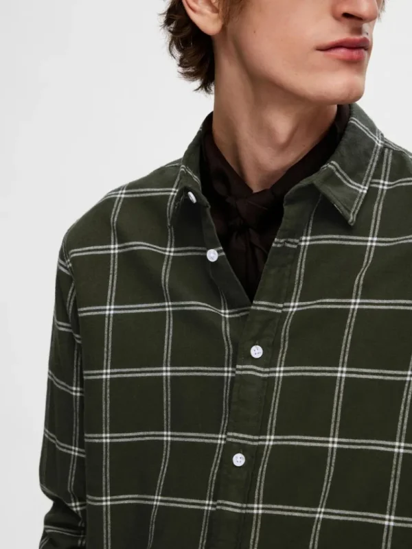Skjorter>SELECTED FLANNEL OVERSHIRT Green