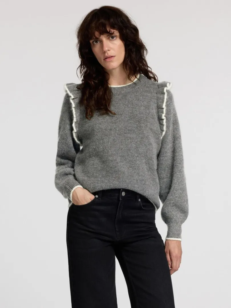 flset_pullover_0-1.webp Strik>SELECTED FLÆSET PULLOVER Grey