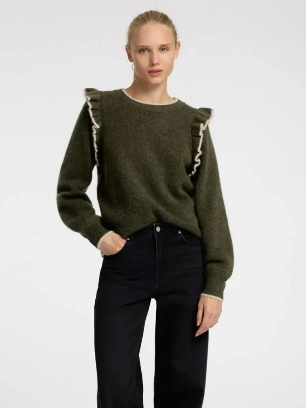 Strik>SELECTED FLÆSET PULLOVER Green