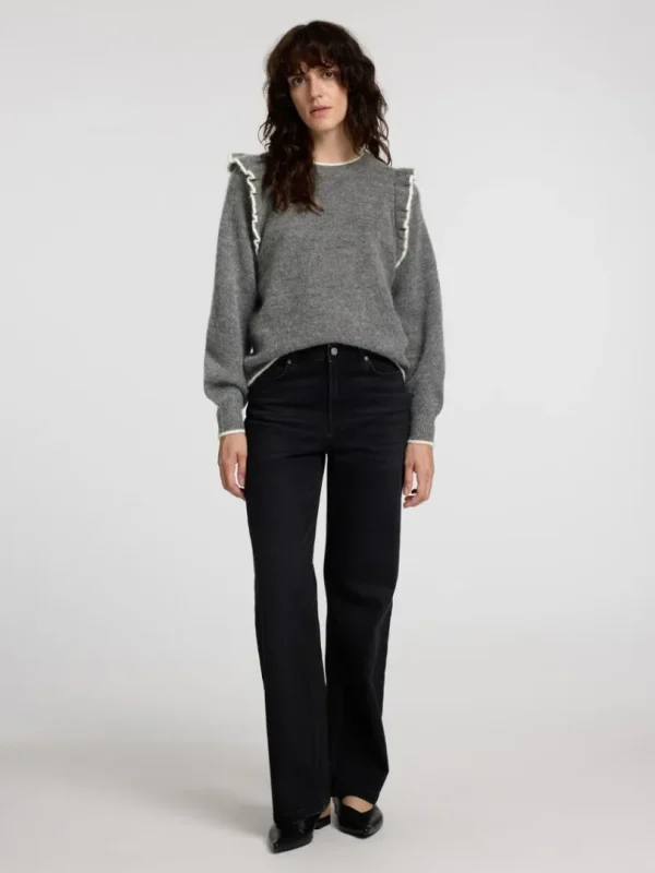 Strik>SELECTED FLÆSET PULLOVER Grey