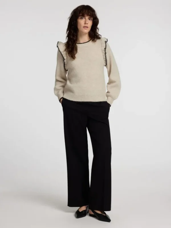 Strik>SELECTED FLÆSET PULLOVER Beige