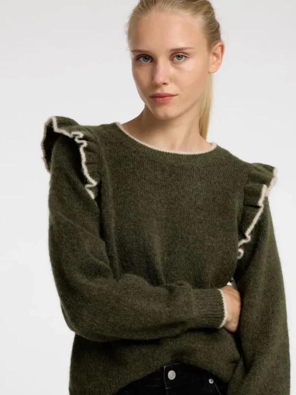Strik>SELECTED FLÆSET PULLOVER Green