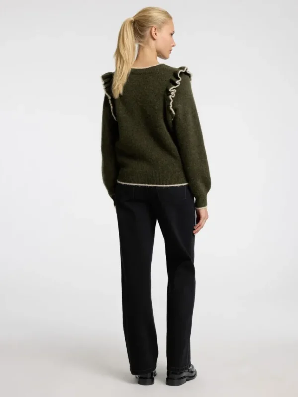 Strik>SELECTED FLÆSET PULLOVER Green